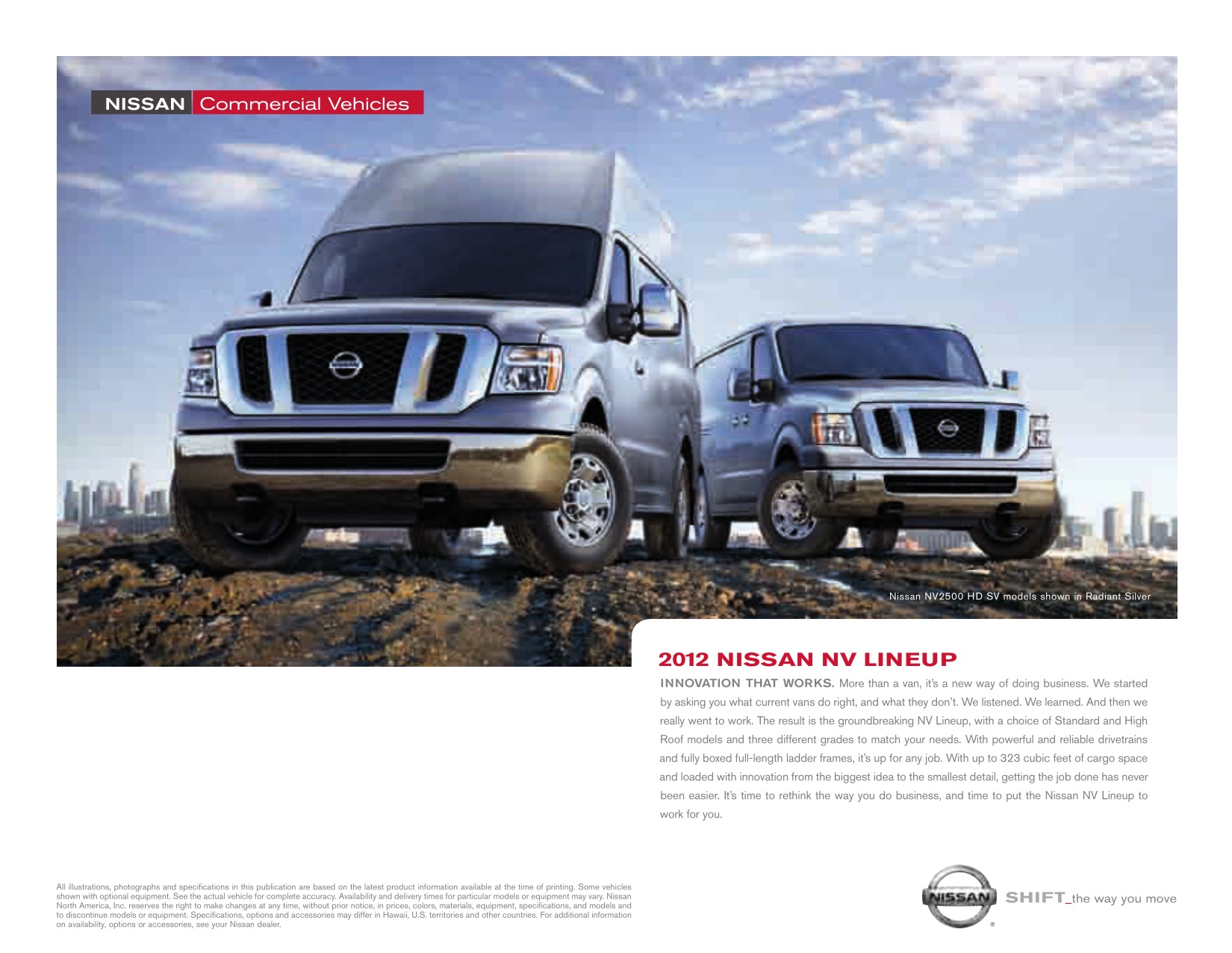 2012 Nissan NV Brochure Page 1